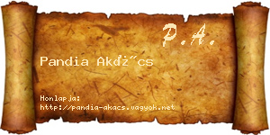 Pandia Akács névjegykártya
